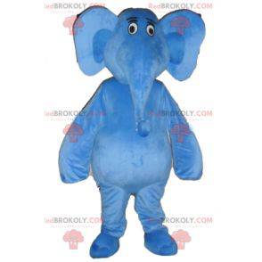 Mascotte elefante blu gigante e completamente personalizzabile