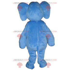 Mascote elefante azul gigante e totalmente personalizável -