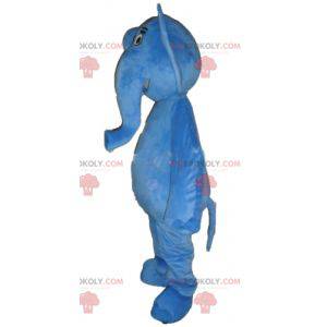 Mascotte elefante blu gigante e completamente personalizzabile