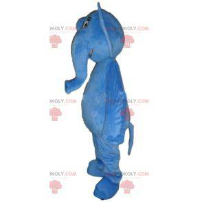 Mascotte elefante blu gigante e completamente personalizzabile