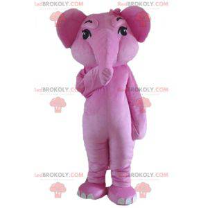 Gigantische en volledig aanpasbare roze olifant mascotte -