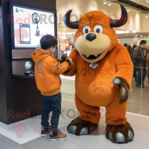 Orange Yak mascotte kostuum...