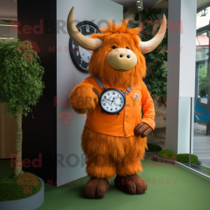 Orange Yak maskot kostume...