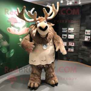 Tan Irish Elk mascot costume character dressed with a Culottes and Cummerbunds