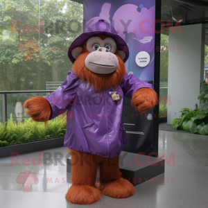 Lila Orangutang maskot...