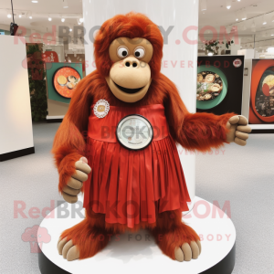 Rød orangutang maskot...