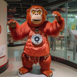 Röd Orangutang maskot...