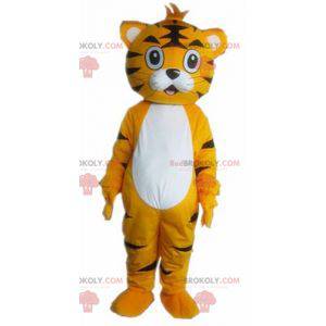 Mascotte de tigre de félin orange blanc et noir - Redbrokoly.com