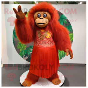 Rød orangutang maskot...