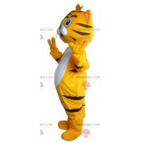 Mascotte de tigre de félin orange blanc et noir - Redbrokoly.com