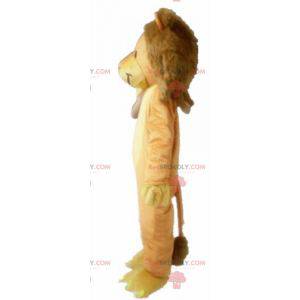 Mascotte de lion marron et jaune doux et mignon - Redbrokoly.com