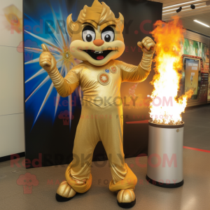 Gold Fire Eater maskot...