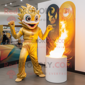 Gold Fire Eater maskot...