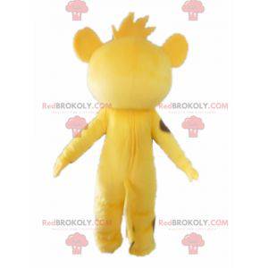 Mascote pequeno tigre amarelo branco e marrom tocando -