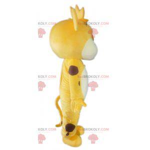 Mascot pequeño tigre blanco y marrón amarillo tocando -