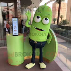 Olive Attorney mascot costume character dressed with a Boyfriend Jeans and Anklets