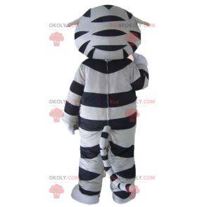 Mascotte de tigre de chat gris noir et blanc tigré -
