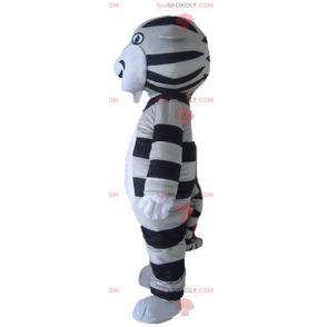 Gray black and white tabby cat tiger mascot - Redbrokoly.com