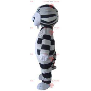 Grå sort og hvid tabby kat tiger maskot - Redbrokoly.com
