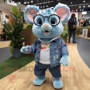 Sky Blue Hamster mascotte...