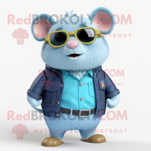 Sky Blue Hamster mascotte...