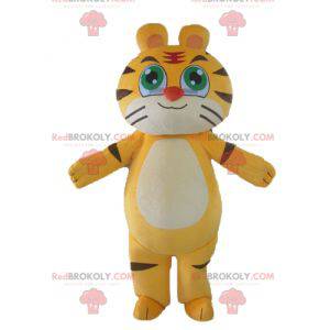 Mascota tigre gato blanco y negro amarillo personalizable -