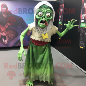 nan Zombie mascot costume character dressed with a Maxi Skirt and Shoe clips