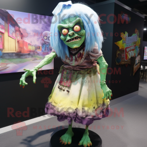 nan Zombie mascot costume character dressed with a Maxi Skirt and Shoe clips