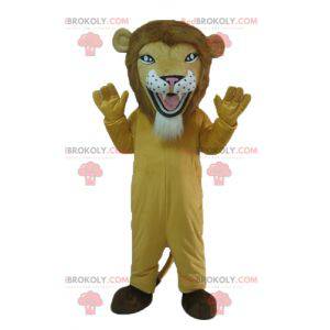 Maskotka beżowy tygrys lew wyglądający groźnie - Redbrokoly.com