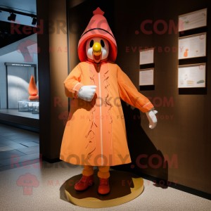 Peach Swiss Guard mascot costume character dressed with a Parka and Cummerbunds