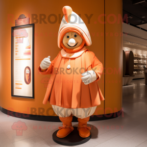 Peach Swiss Guard mascot costume character dressed with a Parka and Cummerbunds