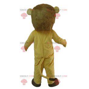 Maskot beige løve tiger ser hård ud - Redbrokoly.com