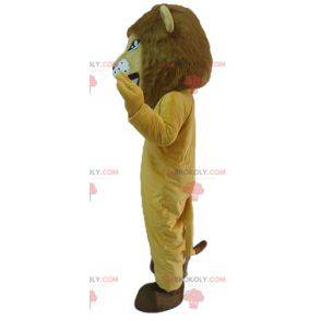 Maskot beige løve tiger ser hård ud - Redbrokoly.com