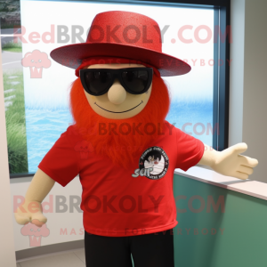 Red Leprechaun Hat maskot...