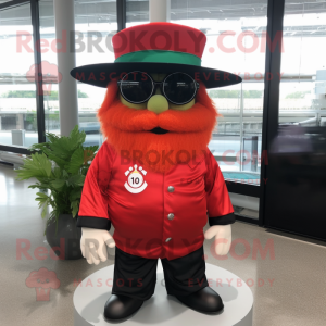 Red Leprechaun Hat maskot...