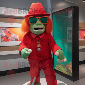 Red Leprechaun Hat maskot...