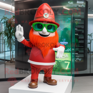 Red Leprechaun Hat maskot...