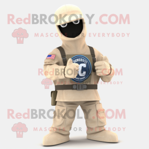 Cream Gi Joe maskot kostume...