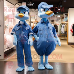 Blue Geese maskot kostume...