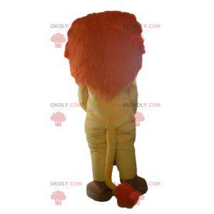 Orange yellow and white lion mascot with a beautiful mane -