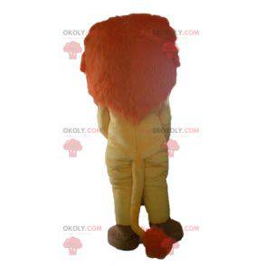 Mascotte de lion orange jaune et blanc avec une belle crinière