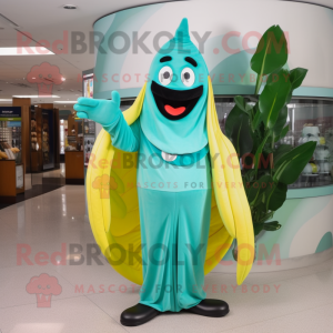 Turquoise banaan mascotte...