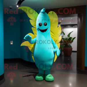 Turquoise banaan mascotte...