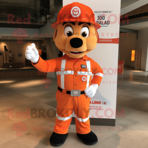 Orange Fire Fighter maskot...