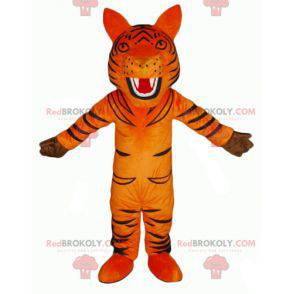 Mascote tigre laranja e preto estridente - Redbrokoly.com