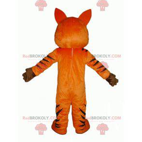 Ruggente mascotte tigre arancione e nera - Redbrokoly.com