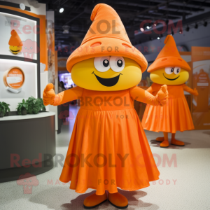Orange hänge maskot kostym...