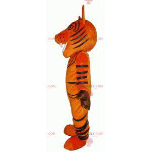 Mascotte de tigre orange et noir rugissant - Redbrokoly.com
