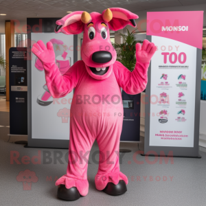 Pink Moose mascotte kostuum...