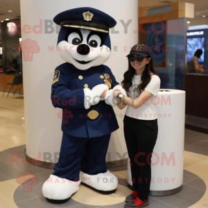 Navy Bracelet mascot costume character dressed with a Blouse and Watches